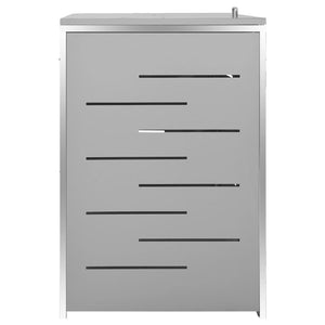 Skjul till fyra sopkärl 276,5x77,5x112,5 cm rostfritt stål