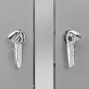 Skjul till fyra sopkärl 276,5x77,5x112,5 cm rostfritt stål