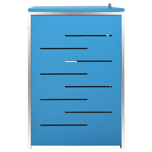 Skjul till tre sopkärl 207x77,5x112,5 cm rostfritt stål