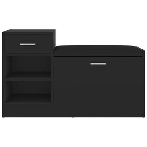 Skobänk svart 94,5x31x57 cm konstruerat trä