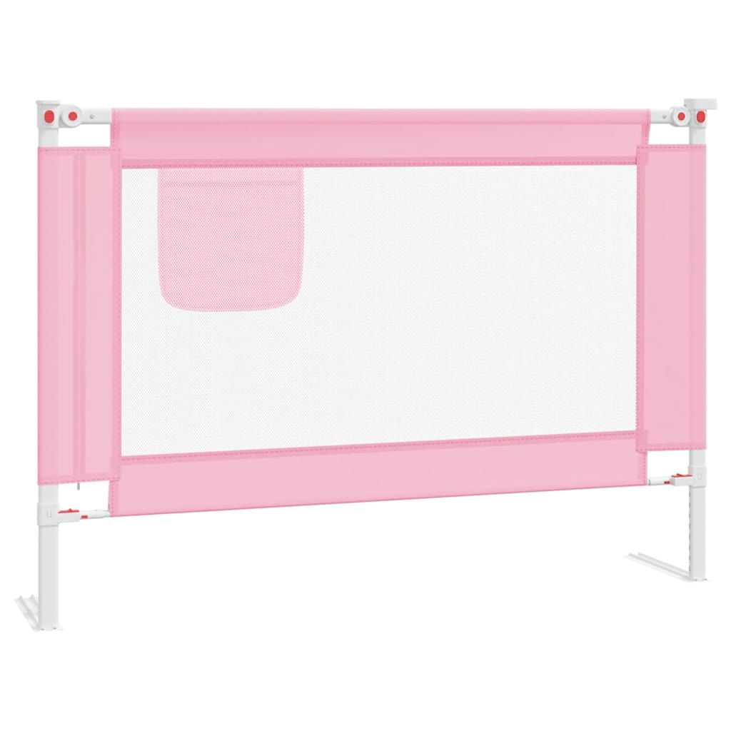Sängskena för barn rosa 90x25 cm tyg