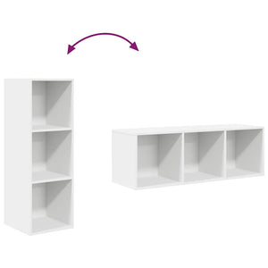 Väggmonterad tv-bänk vit 37x37x107 cm konstruerat trä