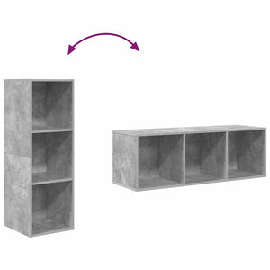 Väggmonterad tv-bänk betonggrå 37x37x107 cm konstruerat trä