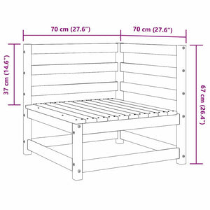 Hörnsektion till trädgårdssoffa honungsbrun massiv furu