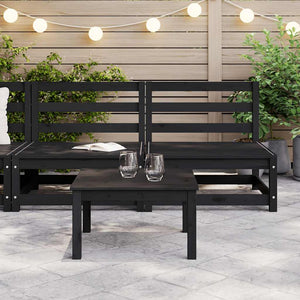 Mittensektion till pallsoffa 2 st svart massiv furu