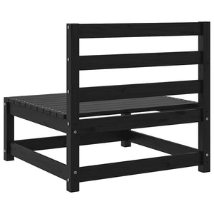 Mittensektion till pallsoffa 3 st svart massiv furu