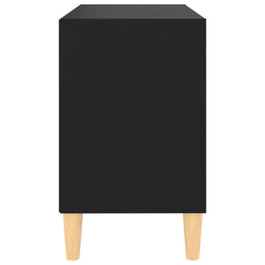 TV-bänk med massiva ben svart 69,5x30x50 cm