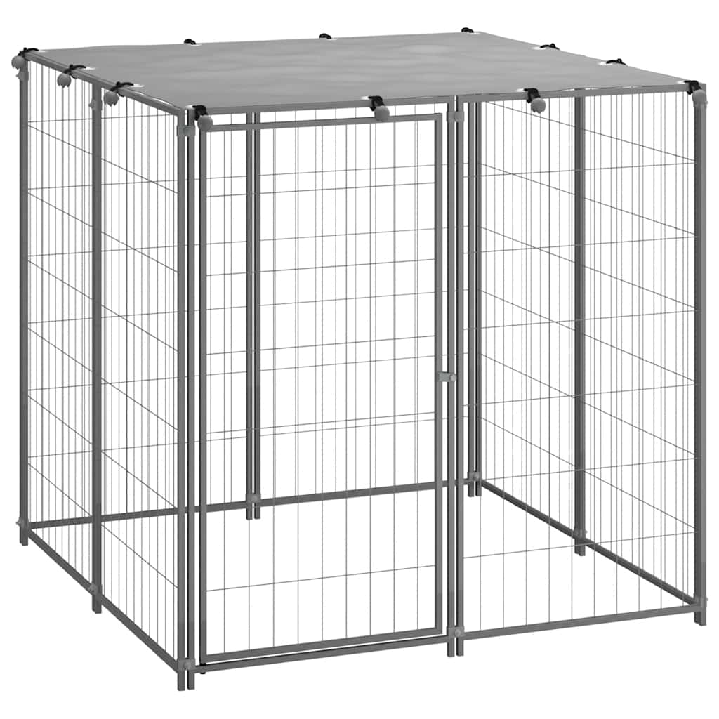Hundgård silver 110x110x110 cm stål