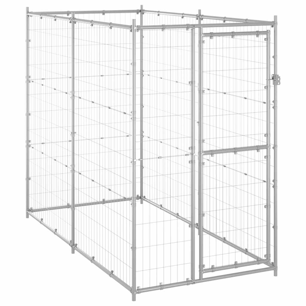 Hundgård för utomhusbruk stål 110x220x180 cm