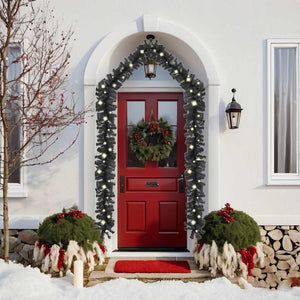 Julgirlang med LED-lampor 10 m svart