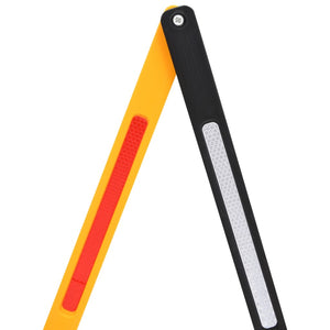 Hopfällbar trafikbarriär gul och svart 250x38x96 cm