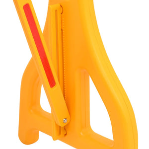 Hopfällbar trafikbarriär gul och svart 250x38x96 cm