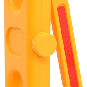 Hopfällbar trafikbarriär gul och svart 250x38x96 cm