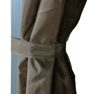 Paviljong med gardin & ljusslinga LED 4x3m taupe aluminium