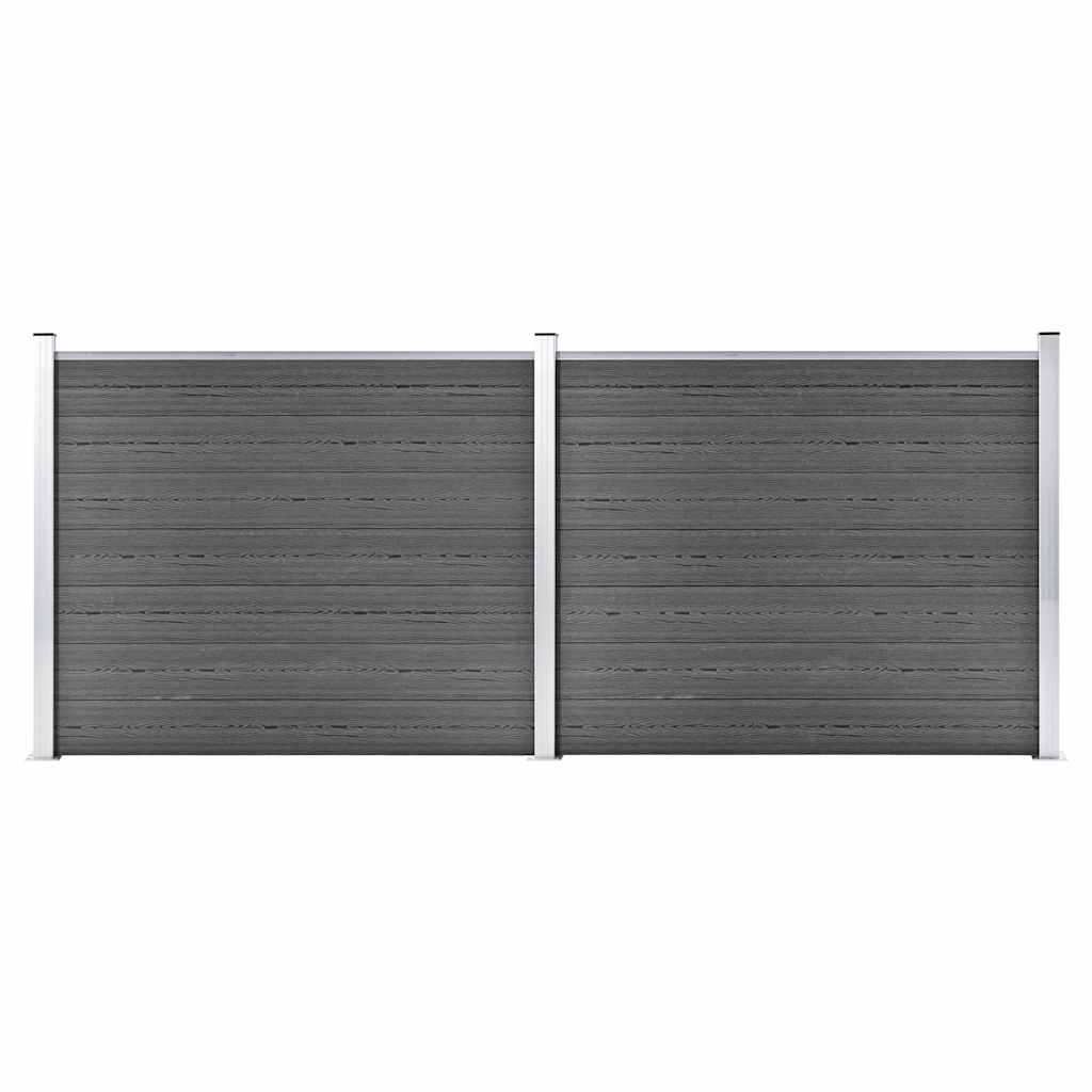 Staketpaneler WPC 353x146 cm svart
