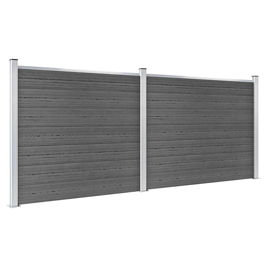 Staketpaneler WPC 353x146 cm svart