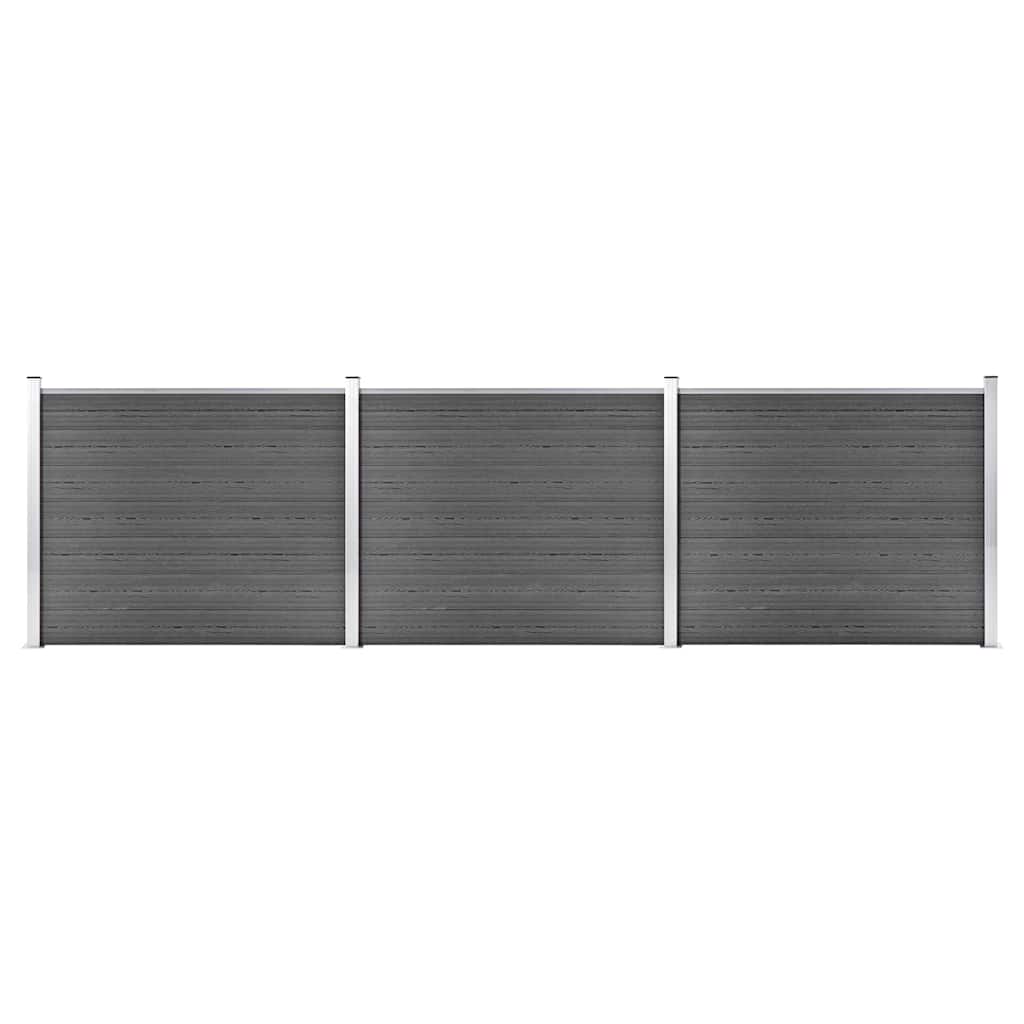 Staketpaneler WPC 526x146 cm svart