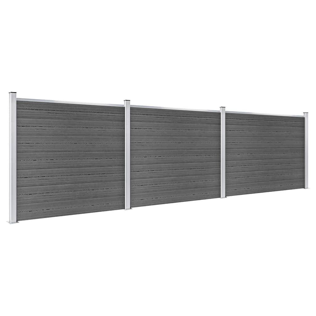 Staketpaneler WPC 526x146 cm svart