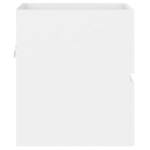 Tvättställsskåp med inbyggt handfat vit konstruerat trä