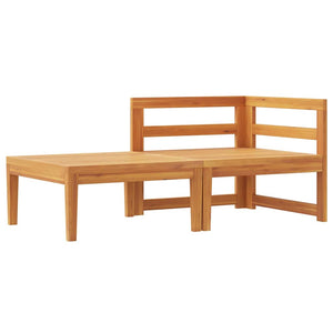 Loungegrupp för trädgård gräddvita dynor 2 delar akacia