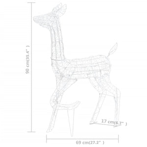 Juldekoration renfamilj akryl 160 LED kallvit