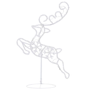 Flygande julrenar och släde akryl 260x21x87 cm färgglad