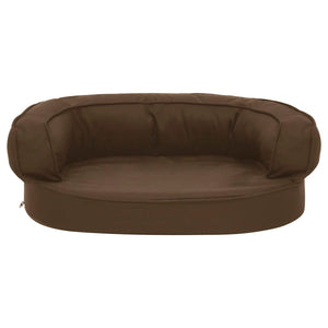 Ergonomisk hundmadrass 60x42 cm linnelook brun
