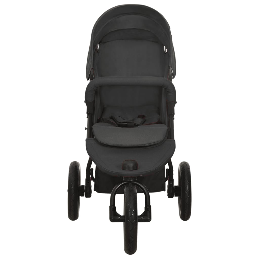 Barnvagn antracit stål