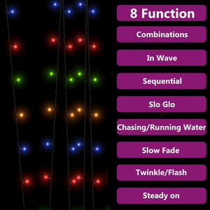 Soldriven ljusslinga 5 st 5x200 lysdioder flerfärgad inne/ute