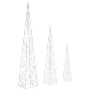 Ljuskoner LED set akryl kall vit 60/90/120 cm