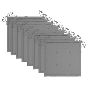 Hopfällbara trädgårdsstolar med dynor 8 st massivt akaciaträ