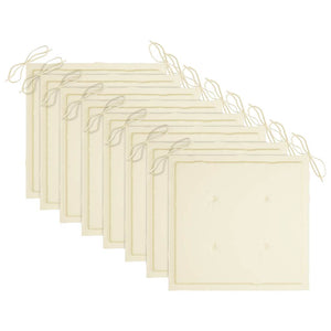 Hopfällbara trädgårdsstolar med dynor 8 st massivt akaciaträ