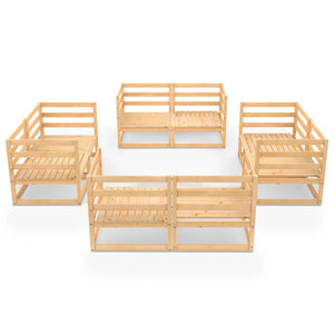 Loungegrupp för trädgården 8 delar massiv furu