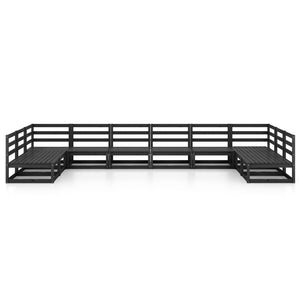 Loungegrupp för trädgården 10 delar massiv furu