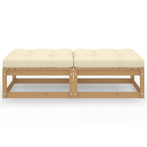 Trädgårdspallar med dynor 2 delar massiv furu