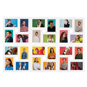 Fotoram för 24x(10x15 cm) bilder vit MDF