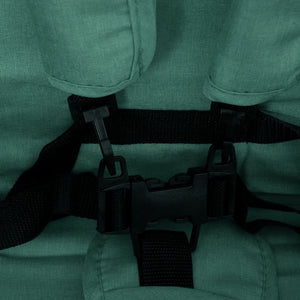 Tandem tvillingvagn grön stål