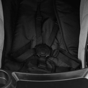 Barnvagn 3-i-1 ljusgrå och svart stål