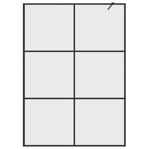 Duschvägg med klart ESG-glas 140x195 cm svart