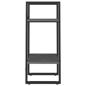 Bokhylla 2 hyllplan grå 40x30x70 cm massiv furu