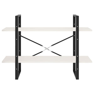 Bokhylla 2 hyllplan vit 100x30x70 cm massiv furu