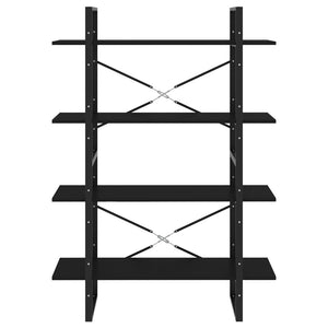 Bokhylla 4 hyllplan svart 100x30x140 cm konstruerat trä