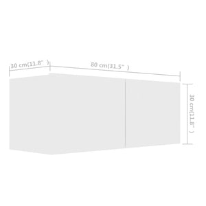 Tv-skåp 4 st vit 80x30x30 cm konstruerat trä