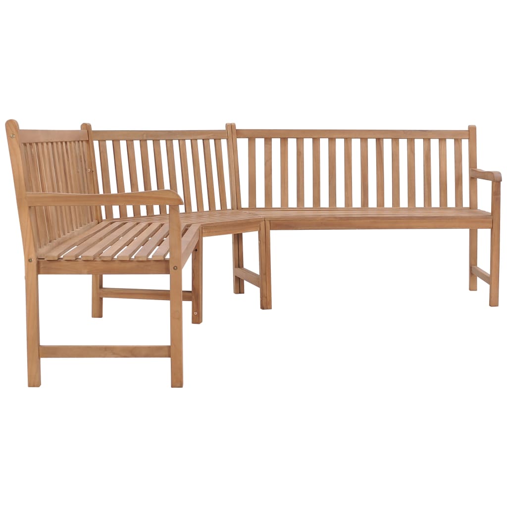 Hörnbänk 185x185x90 cm massiv teakträ