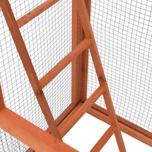 Fågelbur 68x62x166 cm massivt granträ