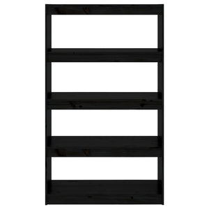 Bokhylla/Rumsavdelare svart 80x30x135,5 cm massiv furu