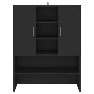 Tvättmaskinsskåp svart 70,5x25,5x90 cm