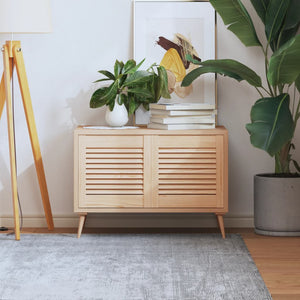 Skåpluckor lamelldesign 2 st 39,5x39,4 cm massiv furu