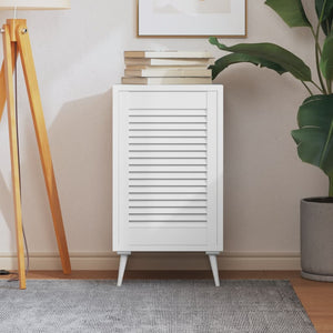 Skåplucka lamelldesign vit 61,5x39,4 cm massiv furu