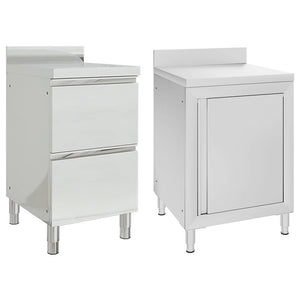 Kommersiella köksskåp 2 st rostfritt stål